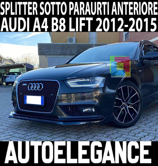 AUDI A4 B8 2012-2015 facelift SPLITTER SPOILER SOTTO PARAURTI ANTERIORE IN ABS AUTOELEGANCERICAMBI