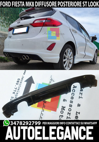 FORD FIESTA MK8 VIII 2017+ UNDER BUMPER ST DESIGN ABS DIFFUSER QUATTRO 0032
