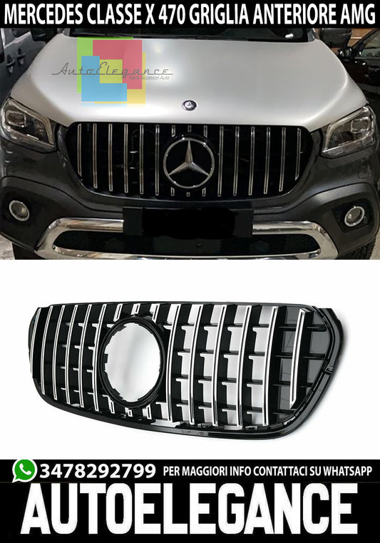 MERCEDES X-CLASS 470 2017+ FRONT GRILLE MASK SATIN PROFILES AMG LOOK