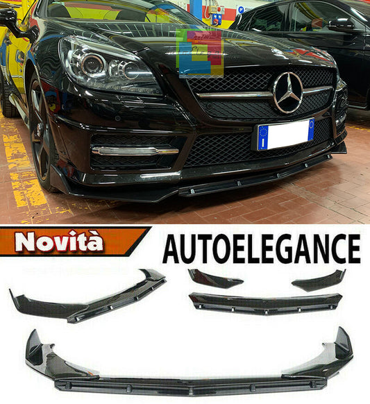 LAMA MERCEDES SLK R172 SPLITTER PARAURTI ANTERIORE NERO LUCIDO LOOK RS