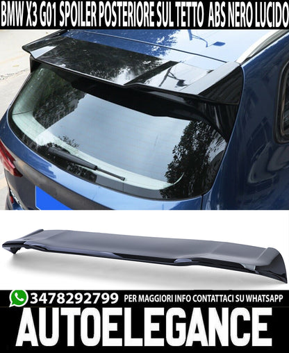 ALETTONE BMW X3 G01 SPOILER TETTO POSTERIORE LOOK M SPORT NERO LUCIDO ABS AUTOELEGANCERICAMBI