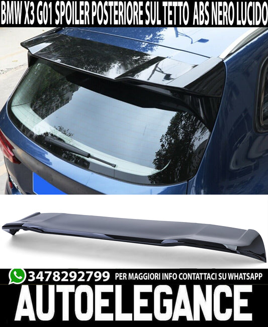 ALETTONE BMW X3 G01 SPOILER TETTO POSTERIORE LOOK M SPORT NERO LUCIDO ABS AUTOELEGANCERICAMBI