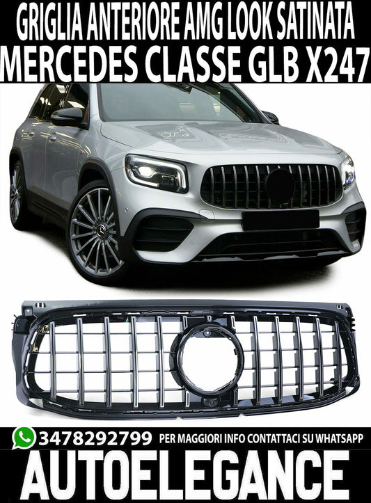 GRIGLIA ANTERIORE MERCEDES CLASSE GLB X247 AMG 2019+ MASCHERINA PROFILI SATIN