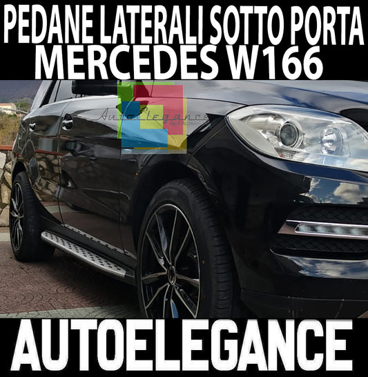 PEDANE LATERALI MERCEDES W166 ML 2011+ SOTTOPORTA IN ALLUMINIO / ABS