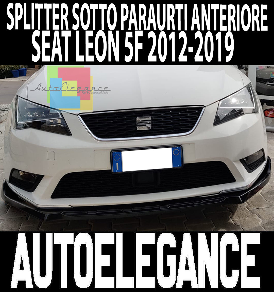 LIP SPOILER UNDER FRONT BUMPER FOR SEAT LEON 5F ABS BLACK SPLITTER