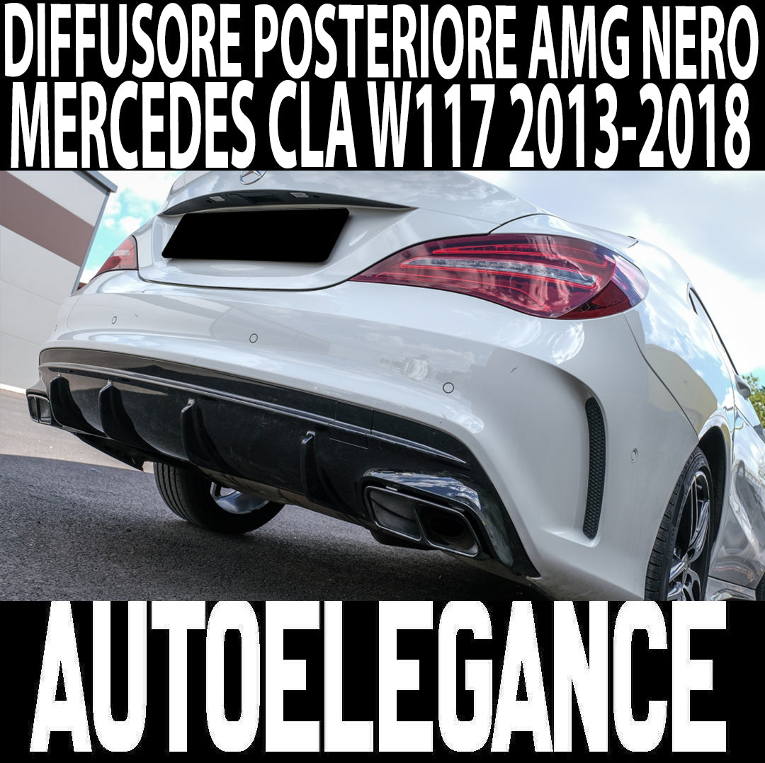 MERCEDES CLA W117 2013-2018 REAR DIFFUSER ABS AMG BLACK EDITION