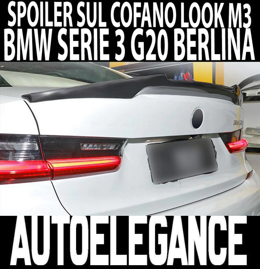 BMW SERIE 3 G20 BERLINA SPOILER POSTERIORE SUL COFANO LOOK M3 ABS AUTOELEGANCERICAMBI