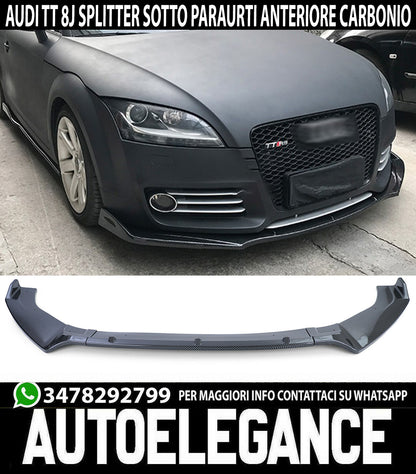 AUDI TT 8J LAMA SOTTO PARAURTI ANTERIORE ABS CARBON LOOK SPLITTER AUTOELEGANCERICAMBI