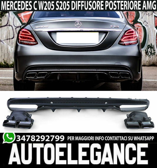 UNDER BUMPER MERCEDES C W205 S205 AMG REAR DIFFUSER