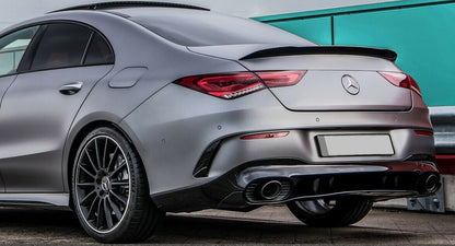 DIFFUSORE POSTERIORE PER MERCEDES CLA W118 X118 AMG TERMINALI INOX NERI A35