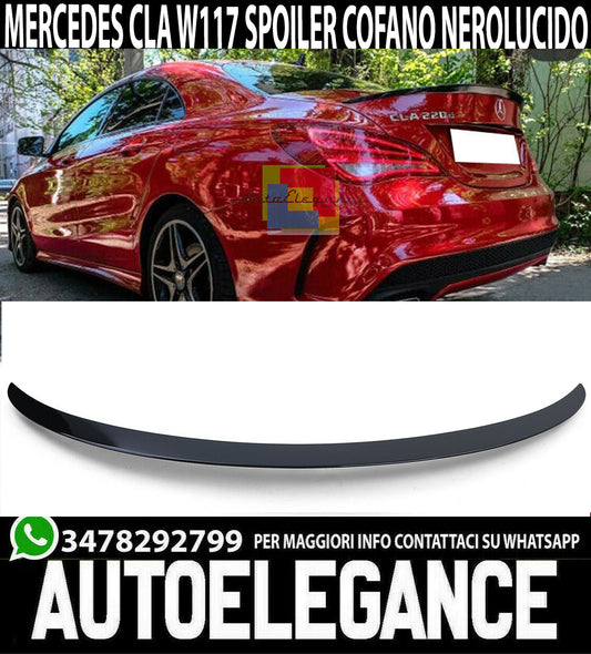 SPOILER POSTERIORE COFANO PER MERCEDES CLA C117 2013-2018 AMG NERO LUCIDO