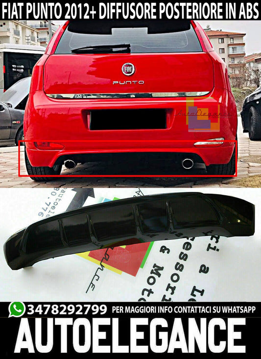 FIAT PUNTO 2012+ DIFFUSORE POSTERIORE SOTTO PARAUTI SPORTIVO ABS