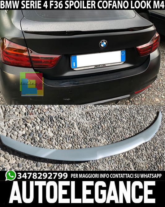 BMW SERIE 4 F36 GRAN COUPE SPOILER POSTERIORE SUL COFANO DEFLETTORE M4 ABS 0032 AUTOELEGANCERICAMBI
