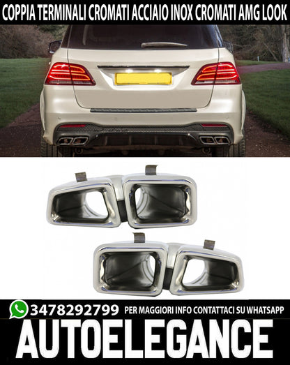 MERCEDES ML W166 AMG LOOK EXHAUST TIPPER STAINLESS STEEL CHROME