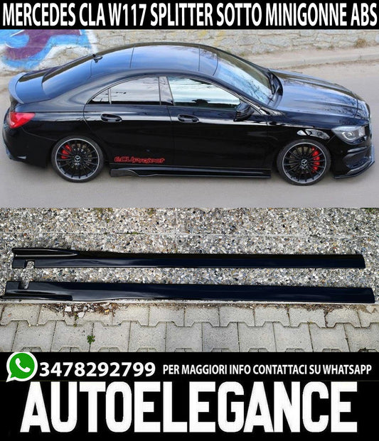 MERCEDES CLA C117 SPLITTER SOTTO MINIGONNE LATERALI ABS NERO LUCIDO 0036