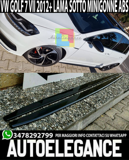 FLAPS UNDER SIDE SKIRTS VW GOLF 7 VII ABS GLOSSY BLACK 0034