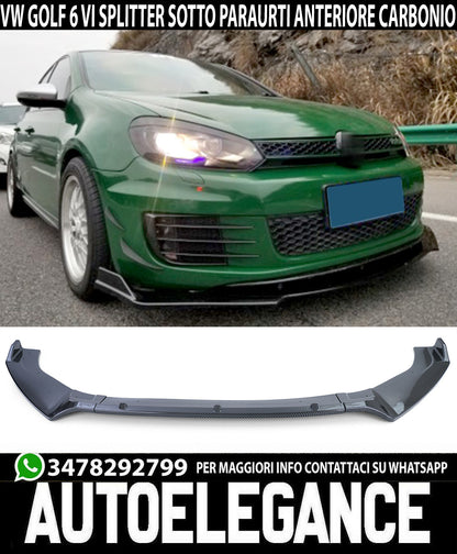 UNDER FRONT BUMPER VW GOLF 6 VI ABS CARBON SPLITTER