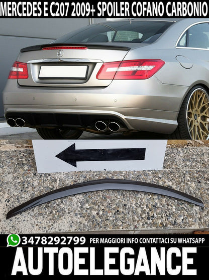 MERCEDES CLASSE E C207 W207 SPOILER POSTERIORE SUL COFANO AMG CARBON LOOK