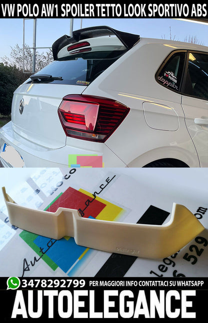 SPOILER POSTERIORE SUL TETTO PER VW POLO AW1 2017+ ABS / PLASTIC ALETTONE
