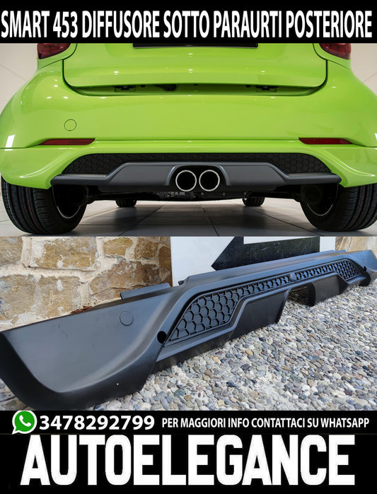 DOPPIO ESTRATTORE SMART FORTWO 453 2014+ SPOILER DIFFUSORE POSTERIORE