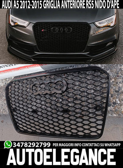 GRIGLIA ANTERIORE AUDI A5 2012-2016 CALANDRA RS5 NIDO D'APE NERO LUCIDO 0166