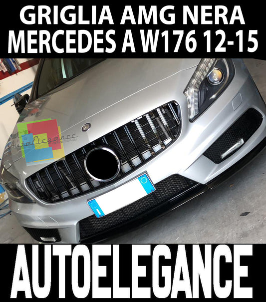 GLOSS BLACK FRONT GRILLE - MERCEDES A-CLASS W176 2012-2015 AMG GRILLE