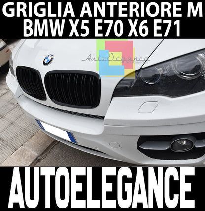 FRONT GRILLE GLOSS BLACK M DOUBLE BAND BMW X6 E71 FROM 2007+