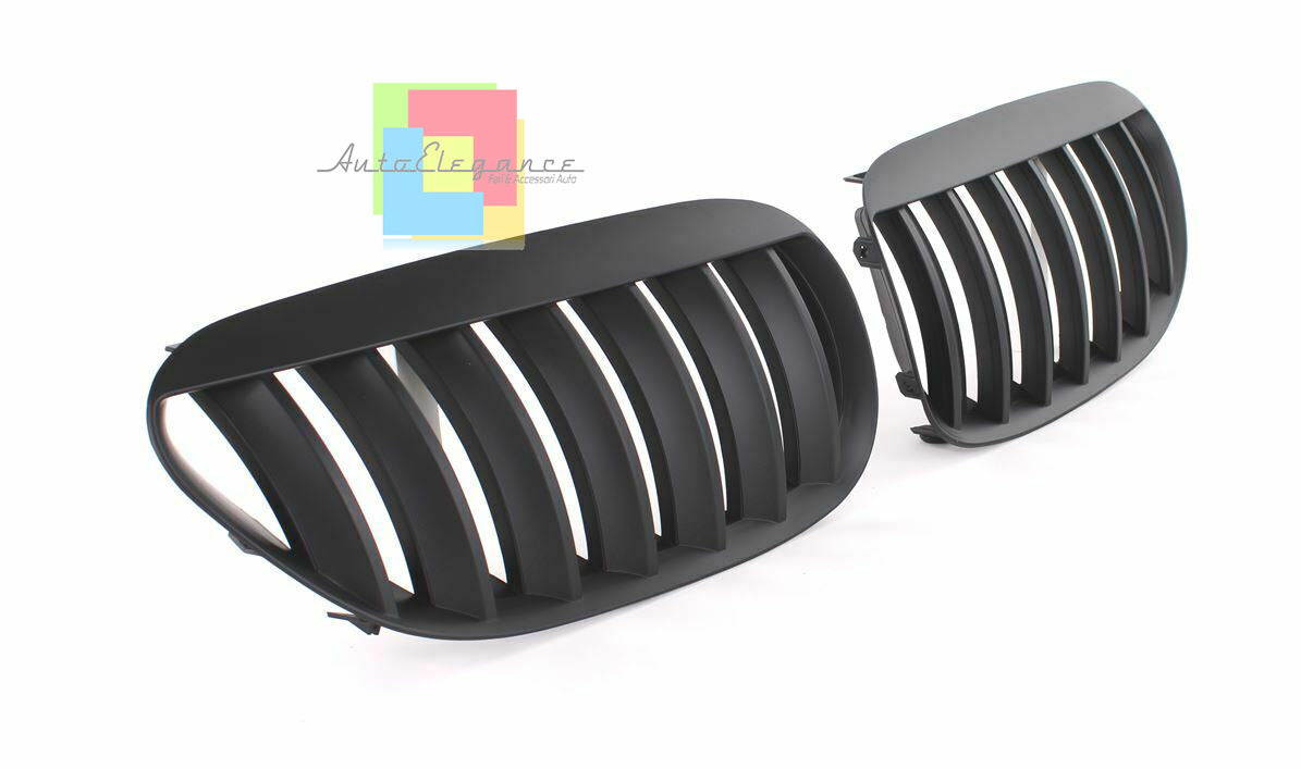 BMW SERIE 6 E63 E64 GRIGLIE ANTERIORI NERO OPACO LOOK M AUTOELEGANCERICAMBI