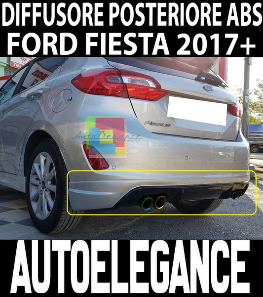 FORD FIESTA VII 2017+ DIFFUSORE SOTTO PARAURTI POSTERIORE ABS QUATTRO SCARICHI