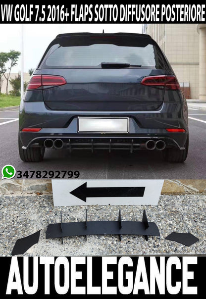 VW GOLF 7.5 2016-2020 REAR BUMPER FLAPS R IN ABS SPOILER