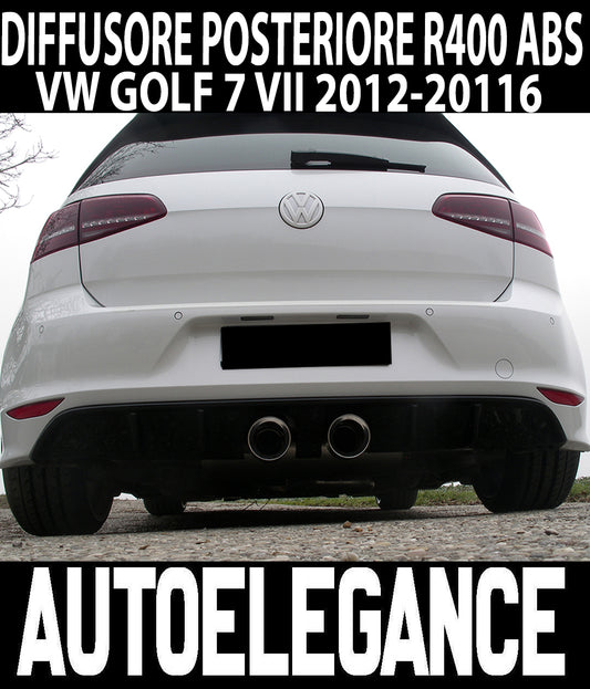 DIFFUSORE SOTTO PARAURTI POSTERIORE ABS LOOK R400 VW GOLF 7 VII 2012-2016