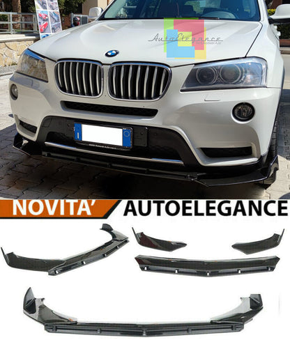 BMW X3 F25 2010-2017 LAMA SOTTO PARAURTI ANTERIORE IN ABS NERO SPLITTER AUTOELEGANCERICAMBI