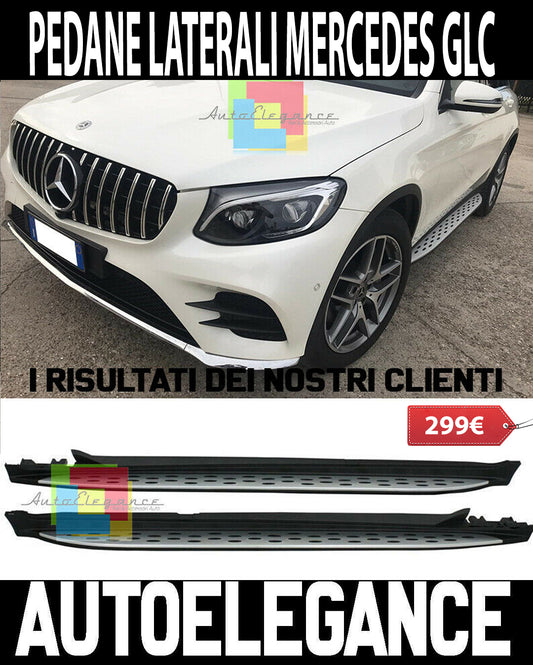PEDANE LATERALI MERCEDES GLC X253 2015 SOTTOPORTA IN ALLUMINIO / ABS
