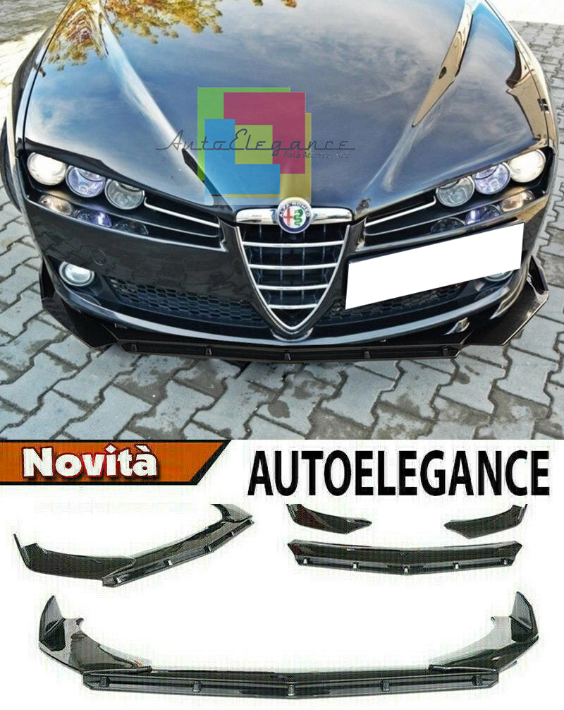 ALFA ROMEO 159 LAMA SOTTO PARAURTI ANTERIORE IN ABS LOOK RS NERO SPLITTER AUTOELEGANCERICAMBI