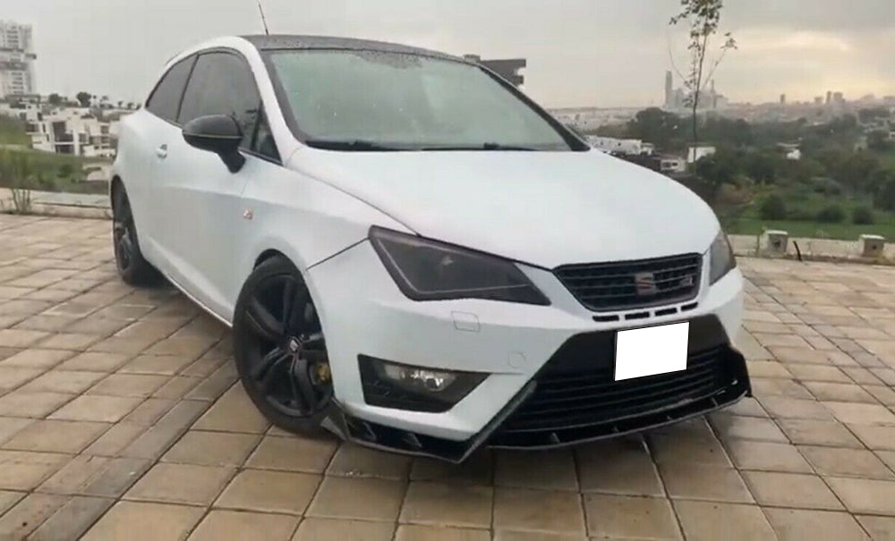 SEAT IBIZA 6J FR 08-17 BLACK ABS FRONT BUMPER SPLITTER BLADE