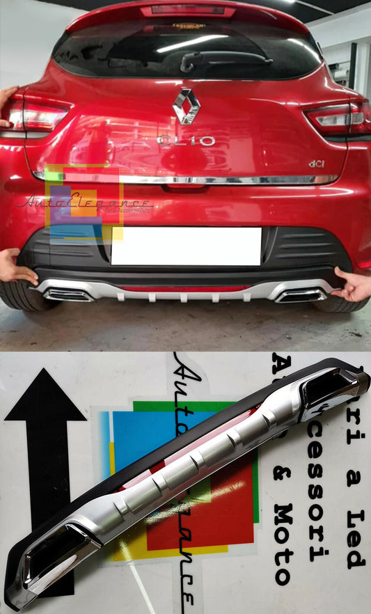 RENAULT CLIO 4 UNDER BUMPER DIFFUSER RECTANGULAR TIP DIFFUSER ABS