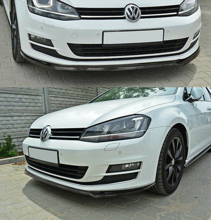 VW GOLF 7 &amp; 7.5 LIP SPOILER UNDER FRONT BUMPER ABS GLOSS BLACK SPLITTER