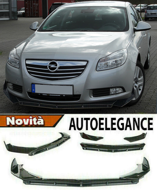 OPEL INSIGNIA A SPLITTER FRONT BUMPER GLOSS BLACK OPC LOOK - 3P -