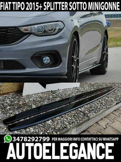 FIAT TIPO BERLINA HATCHBACK FLAPS UNDER SKIRTS ABS / PLASTIC GLOSSY BLACK