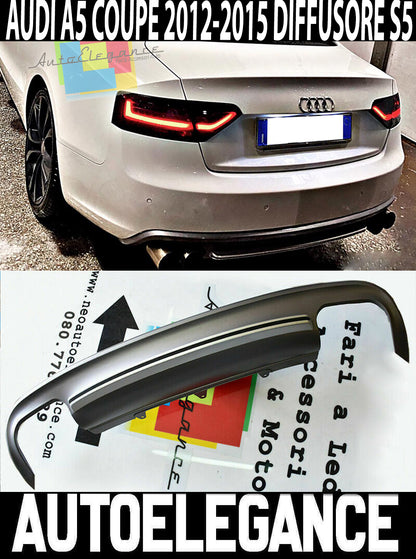 SOTTO PARAURTI S5 PER AUDI A5 COUPE CABRIO 2012-2015 DIFFUSORE POSTERIORE