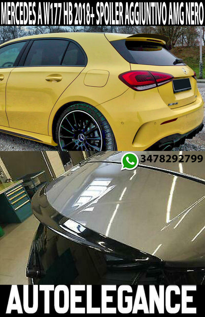 MERCEDES A W177 HB 2018+ AMG REAR SPOILER ADDITIONAL ROOF WING GLOSSY BLACK