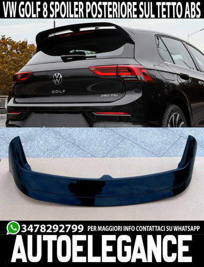 VW GOLF 8 2019+ REAR ROOF SPOILER RLINE LOOK GLOSS BLACK ABS