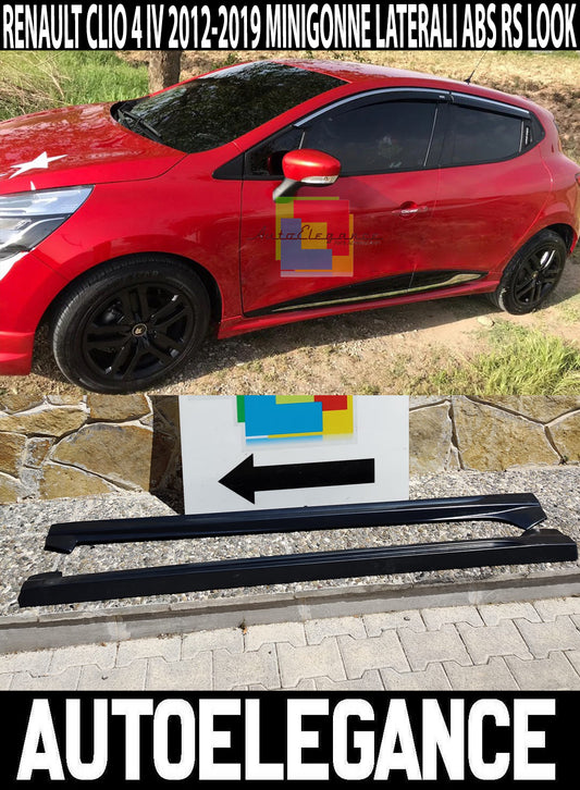 RENAULT CLIO 4 IV 5 DOORS PAIR OF SIDE SKIRTS UNDER DOOR RS DESIGN ABS