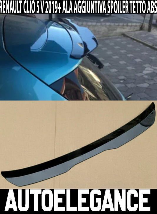 RENAULT CLIO 5 V 2019+ ALA AGGIUNTIVA SPOILER TETTO SPORTIVO ABS .-