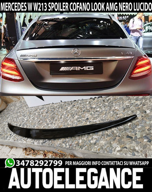 MERCEDES E-CLASS W213 2016+ AMG LOOK GLOSS BLACK REAR HOOD SPOILER
