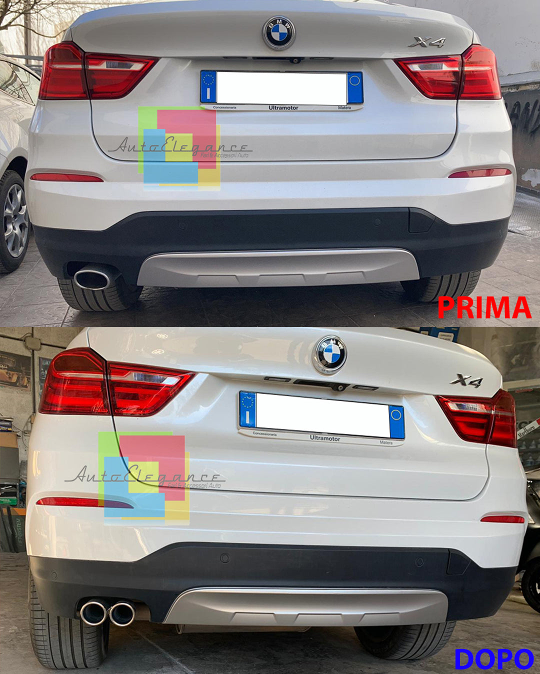 BMW X4 F26 2013-2018 LOOK M TERMINALE DI SCARICO CROMATI LUCIDO INOX AUTOELEGANCERICAMBI