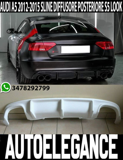 DIFFUSORE POSTERIORE SOTTO PARAURTI AUDI A5 SPORTBACK 2012-2015 ESTRATTORE SLINE