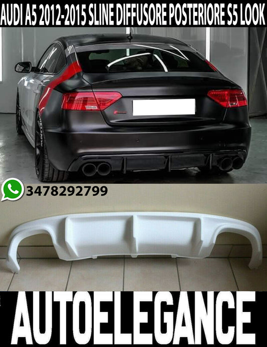 DIFFUSORE POSTERIORE SOTTO PARAURTI AUDI A5 SPORTBACK 2012-2015 ESTRATTORE SLINE