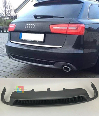 AUDI A6 C7 4G 2011-2014 DIFFUSORE LOOK S6 S-LINE SPOILER POSTERIORE GRIGIO PLATINO AUTOELEGANCERICAMBI