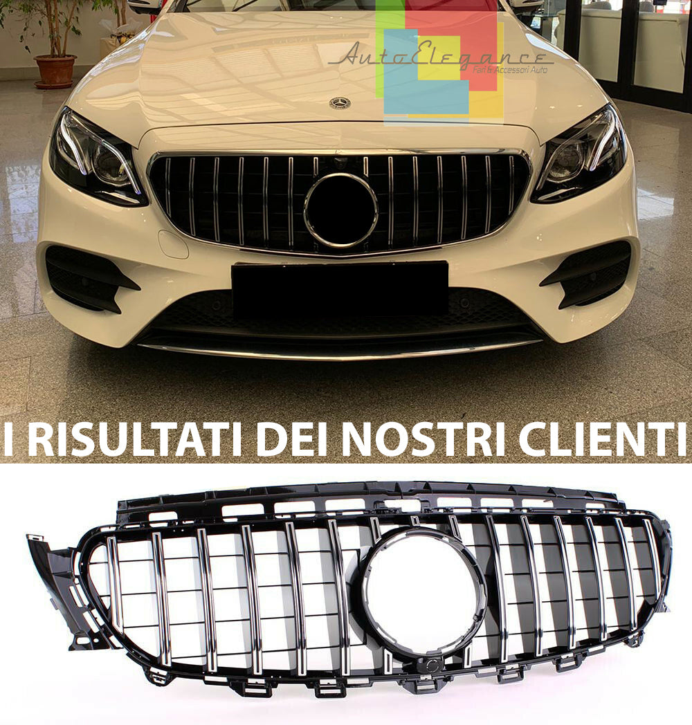 GRIGLIA ANTERIORE MERCEDES CLASSE E W213 2016+ PROFILI SATINATI MASCHERINA -